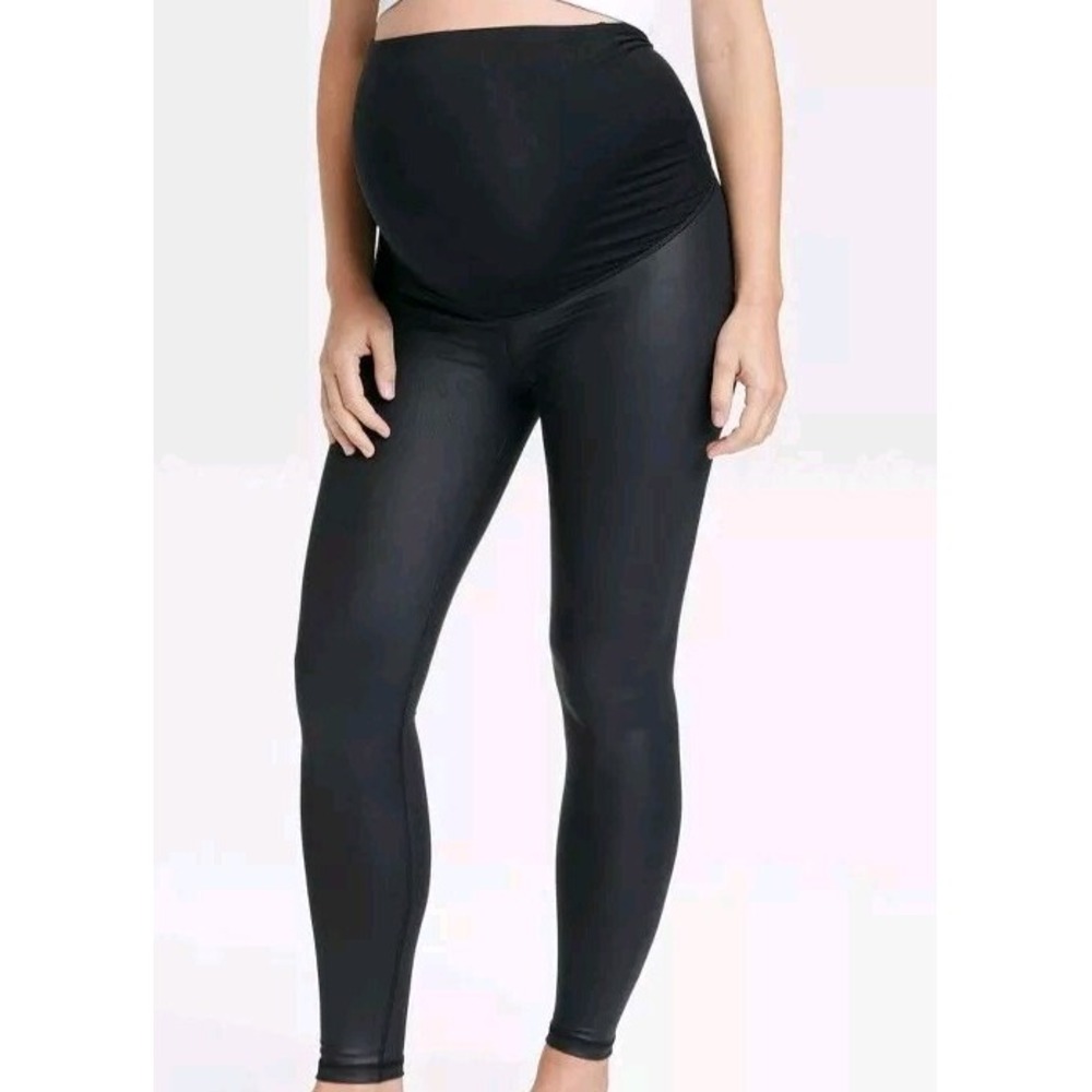 High Gloss Maternity Leggings - Isabel Maternity by Ingrid & Isabel Black sz L